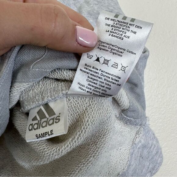 Stella McCartney x Adidas Cropped 3/4 Sleeve Sweatshirt in Heather Gray Size XS - Picture 4 of 7